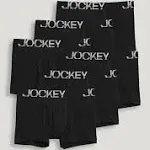 Jockey Men's ActiveStretch 4" Boxer Brief - 6 Pack 2XL Black