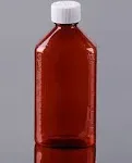 Pharmacy Oval Bottle Amber 08 oz with CR Caps Included [QTY. 50]