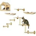 PawHut 8pcs Wall Mounted Cat Tree