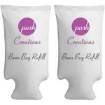 Posh Creations Foam Filling Bean Bag Refill, 100 L 2-PK, White with EZ-Pour Zipper Spout