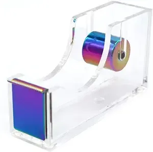 Rainbow Adhesive Tape Dispenser Clear 4.72&#034; x 1.37&#034; x 2.55&#034;, 