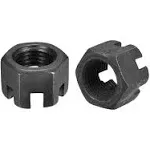 5pcs M16x1.5mm Hexagon Slotted Nut Grade 4.8 Carbon Steel Castle Nuts Black