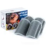 IMISNO Cat Self Groomer Toy Wall Corner Massage Comb Perfect Massager Brush with Catnip (4 Pcs Gray)