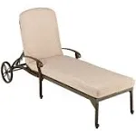 HOMESTYLES Capri Taupe Tan Brown Cast Aluminum Outdoor Chaise Lounge with Natural Tan Cushion 6659-83