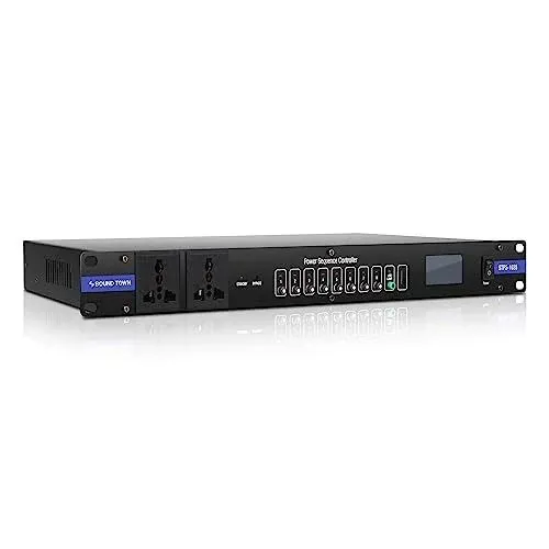 Sound Town STPS-1028 Rack-mountable AC Power Conditioner / Sequencer with Surge Protection, Voltage Display, for Stage, , Home Theater Studio