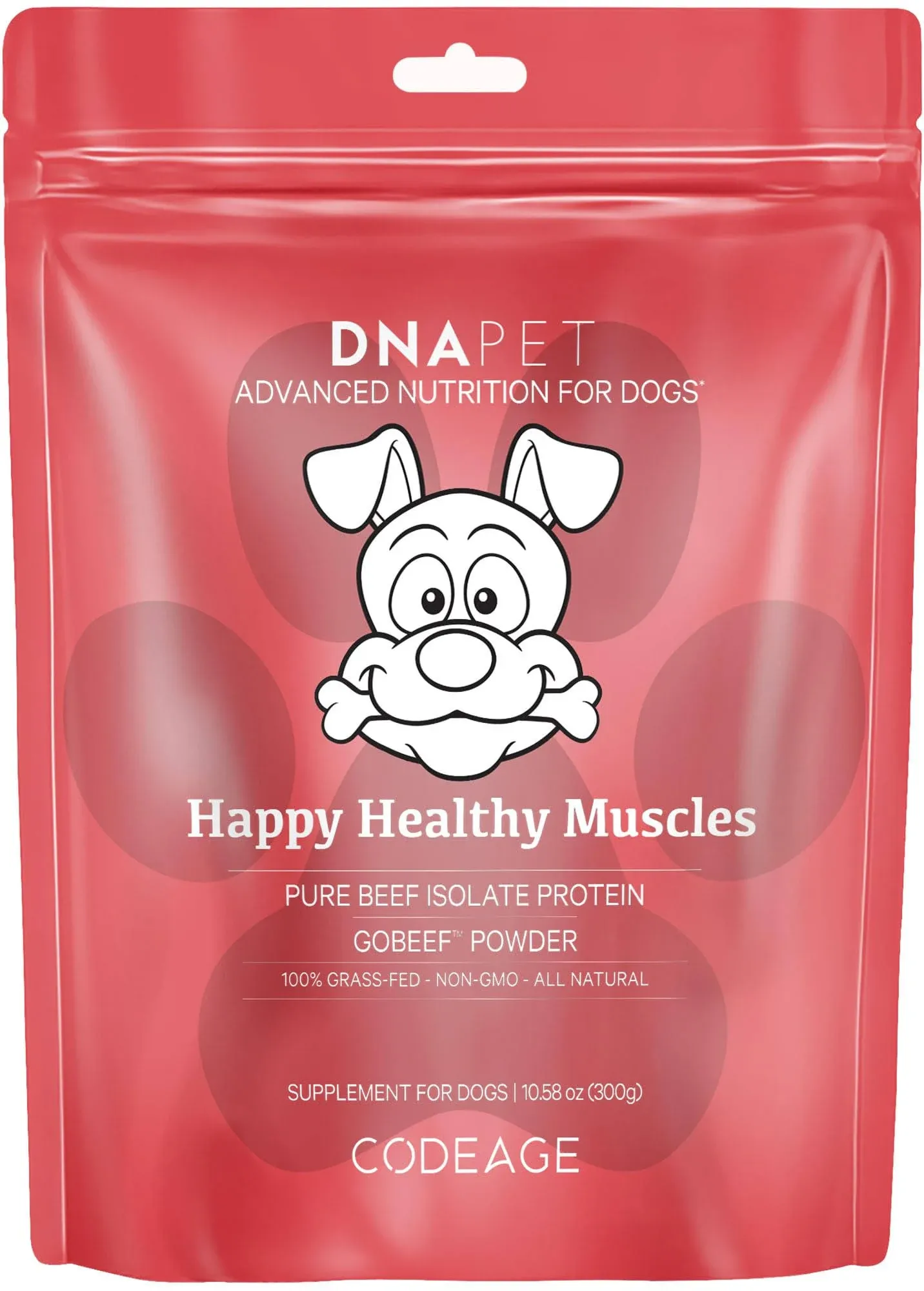 Codeage DNA Pet Happy Healthy Muscles Grass-Fed Beef Protein Powder