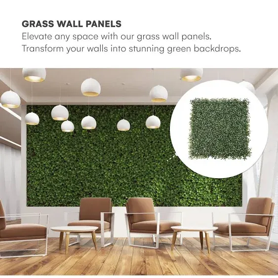 Winbold Grass Wall Panels 20x20 - Pack of 6 Outdoor Decor Garden Fence - Artificial Boxwood Panel - Greenery Backdrop Wall - Fake Grass Wall