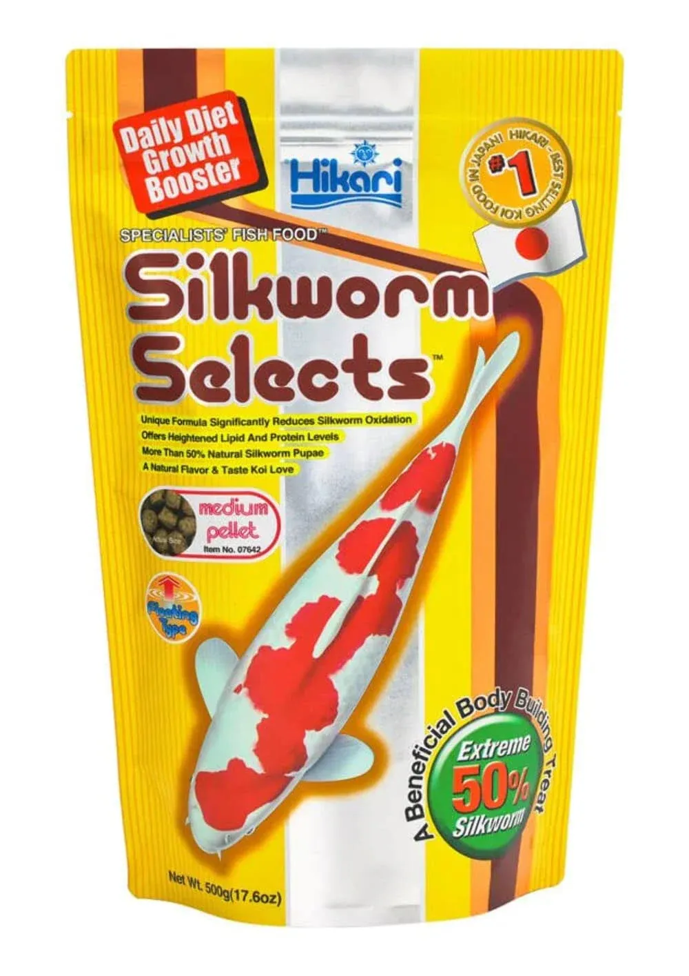 Hikari Silkworm Selects Floating Medium Pellet Koi Food