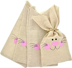 Easter Treat Sacks Bags Cloth with Burlap Drawstring | 24 Pieces 4&#034; X 6&#034; Brown