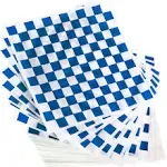 Extra Large, Grease Resistant Blue Checkered Sandwich Liner 300 Sheet Pack. Microwave Safe 15x15 in Wax Paper Deli Wrap for Restaurants, Churches, BBQs, Concession Stands, School Carnivals, and Fairs.