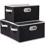 Large Collapsible Storage Bins for Closet 3-Pack Decorative Fabric Storage Bas