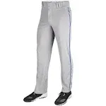 Grey/Royal Triple Crown Adult Open-Bottom Piped Baseball Pants Champro