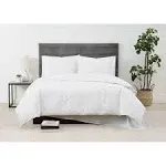 CANNON - Solid Percale 3 Piece Full/Queen Duvet and Sham Set - White