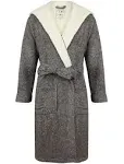 John Christian Men&#039;s Large Super Soft Hooded Robe, Gray Marl