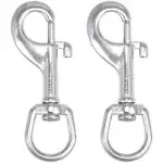 SHONAN 3.5 Inch Swivel Eye Snap Hook, 2 Pack Marine Grade Scuba Bolt Snap, Single Ended Stainless Steel Flag Clips Swivel Snaps for Scuba Diving, Flag Pole Rope, Dog Leash, Camera Strap and More