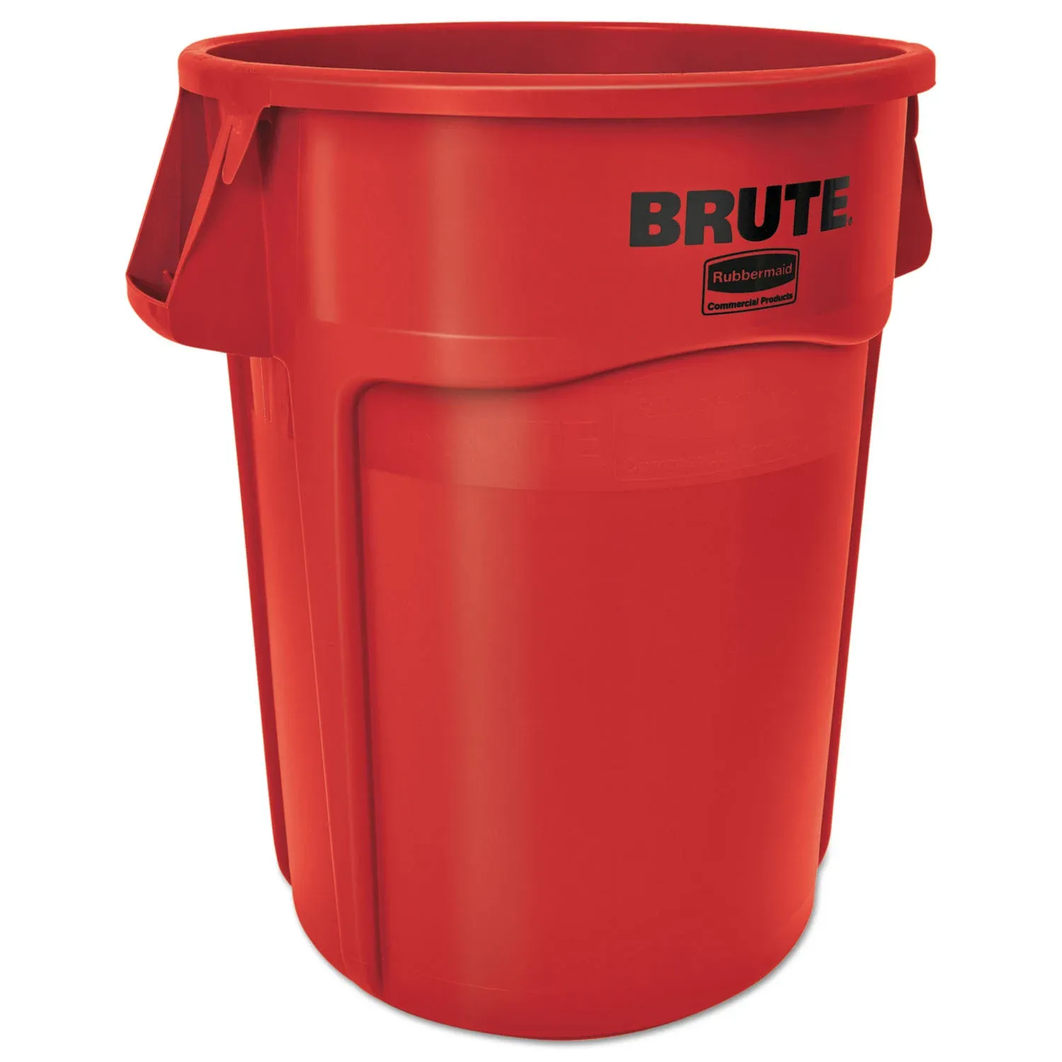 Rubbermaid Brute Vented Trash Receptacle Round 44 Gal Red