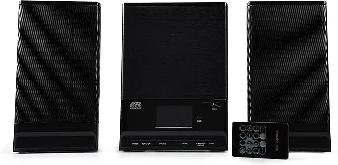 ONN CD Mini Stereo System with Bluetooth Wireless Technology, FM Radio and Remote Control