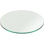 3/8" Thick Round Glass Table Top Pencil Polish Tempered - 42 inch