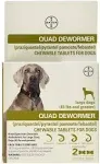 Bayer Animal Health Quad Dewormer for Large Dogs (Over 45 lbs) 2 Chewable Tablets