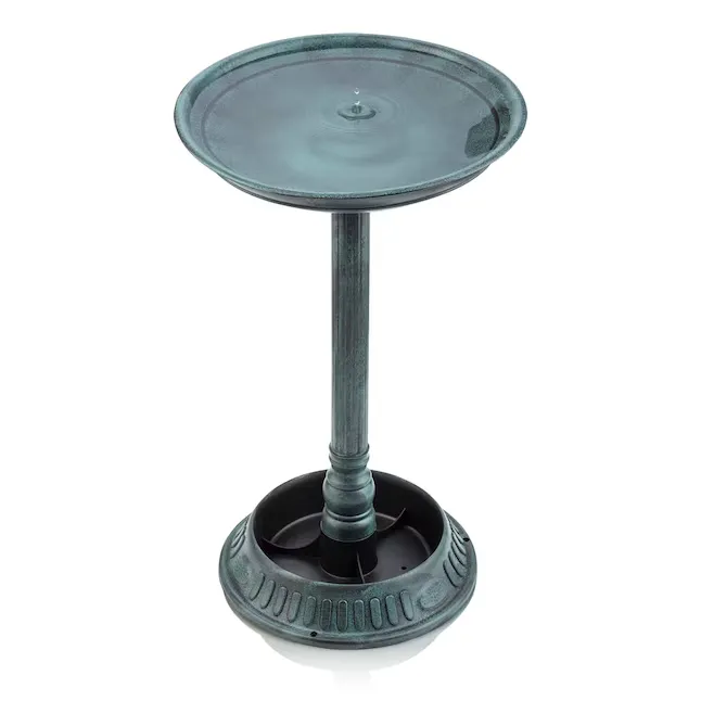 Alpine Corporation 25" Birdbath with Planter Pedestal - Green