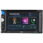 Jensen CDR462 6.2 inch Double DIN Car Stereo Radio | LED Multimedia Touch Screen | CD & DVD Player | Push to Talk Assistant | Bluetooth | Steering