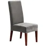 Sure Fit Stretch Pique Short Dining Chair Slipcover, Flannel Grey