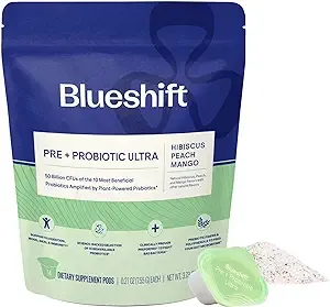 Blueshift Nutrition Pre + Probiotic Ultra, 14ct. Hibiscus Peach Mango