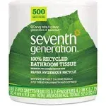 Seventh Generation White Toilet Paper 2-ply 100% Recycled Paper, 500 sheets, Pack of 60