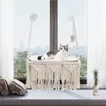 Cat Window Perch Macrame Cat Hammock Boho Wall Mounted Pet Resting Seat Bed f...