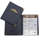 Menu Covers Premium Faux Leather - Menu Holder 8.5&#034; X 11&#034; with Transparent Sleev