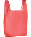 Red Plastic Bags 1000 Grocery Supermarket T-Shirt Merchandise 11 ½ x 6 x 21&#034; Bag