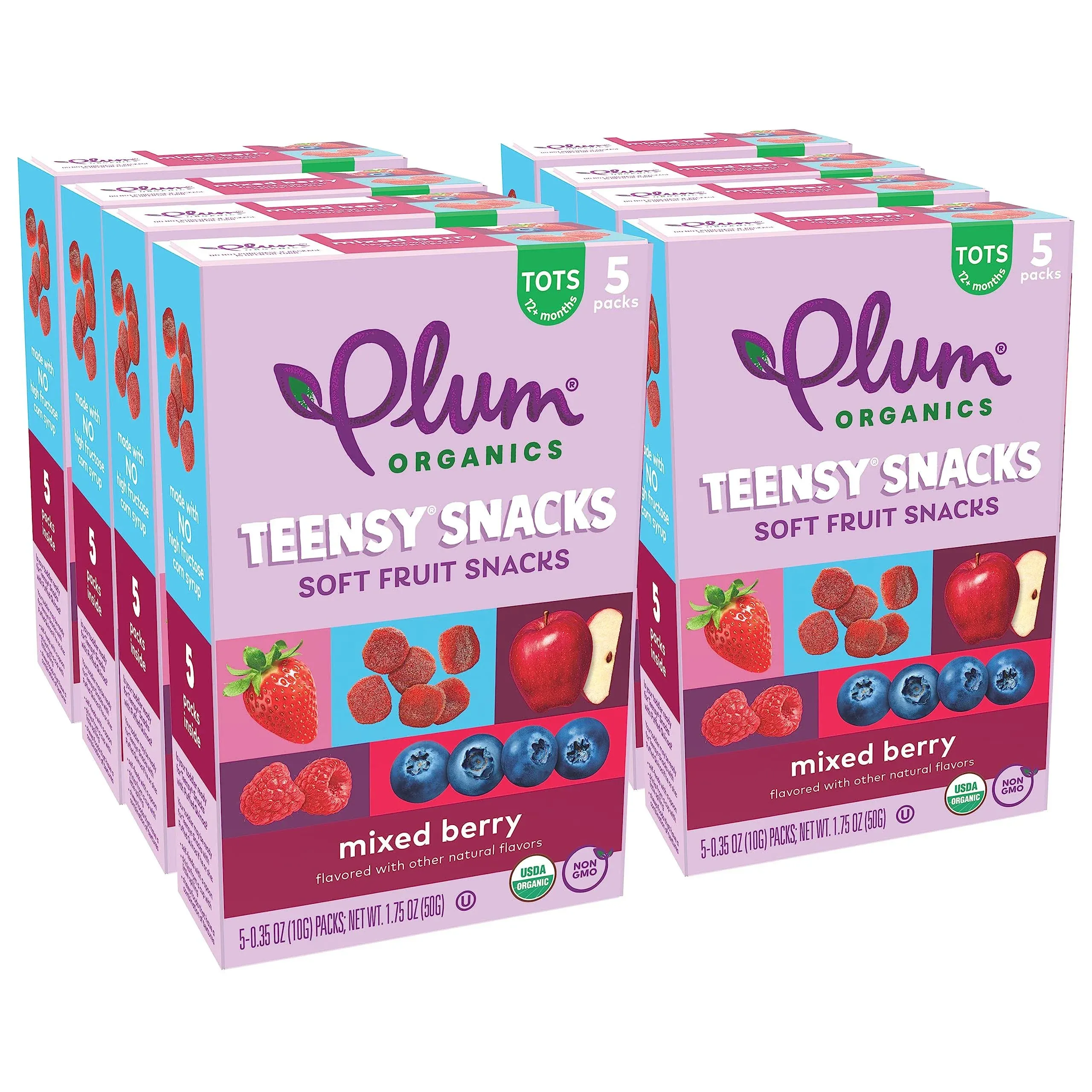 Plum Organics Organic Teensy Fruits, Berry - 5 count, 0.35 oz box