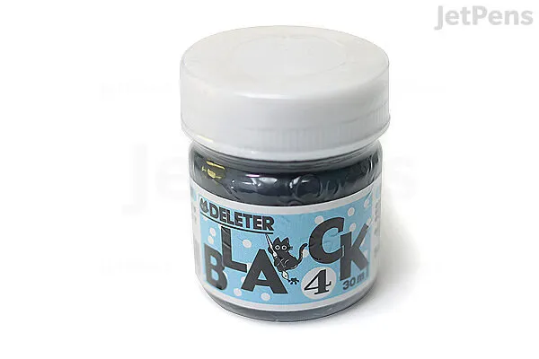 Deleter Black 4 Manga Ink - Waterproof Extra Dark - 30 ml Bottle