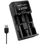 Tenergy TN471U 2-Bay Universal Battery Charger for Li-Ion/NiMH with LCD Micro USB Input