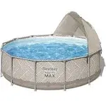 Bestway Steel Pro Max 13' x 42" Round Above Ground Pool Set with Canopy and Ladder