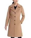 "Women's Single-Breasted Wool Blend Walker Coat, Created for Macy's"