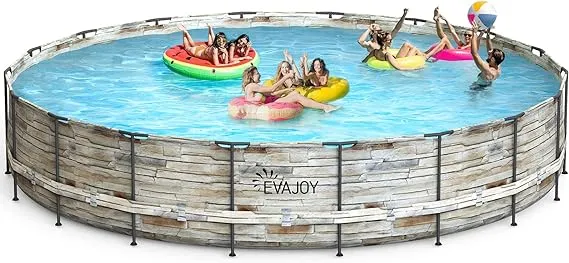 EVAJOY 24ft x 52inch Metal Frame Swimming Pool Set