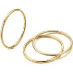 NOKMIT 1mm 14K Gold Filled Rings for Women Girls Thin Gold Ring Dainty Cute Stacking Stackable Thumb Pinky Band Non Tarnish Comfort Fit Size 4 to 11 1PC/2PCS/3PCS