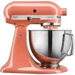 KitchenAid KSM150PSAC Artisan Series - Batidora de pie con capacidad de 5 cuartos (4.7 litros), incluye escudo vertedor.