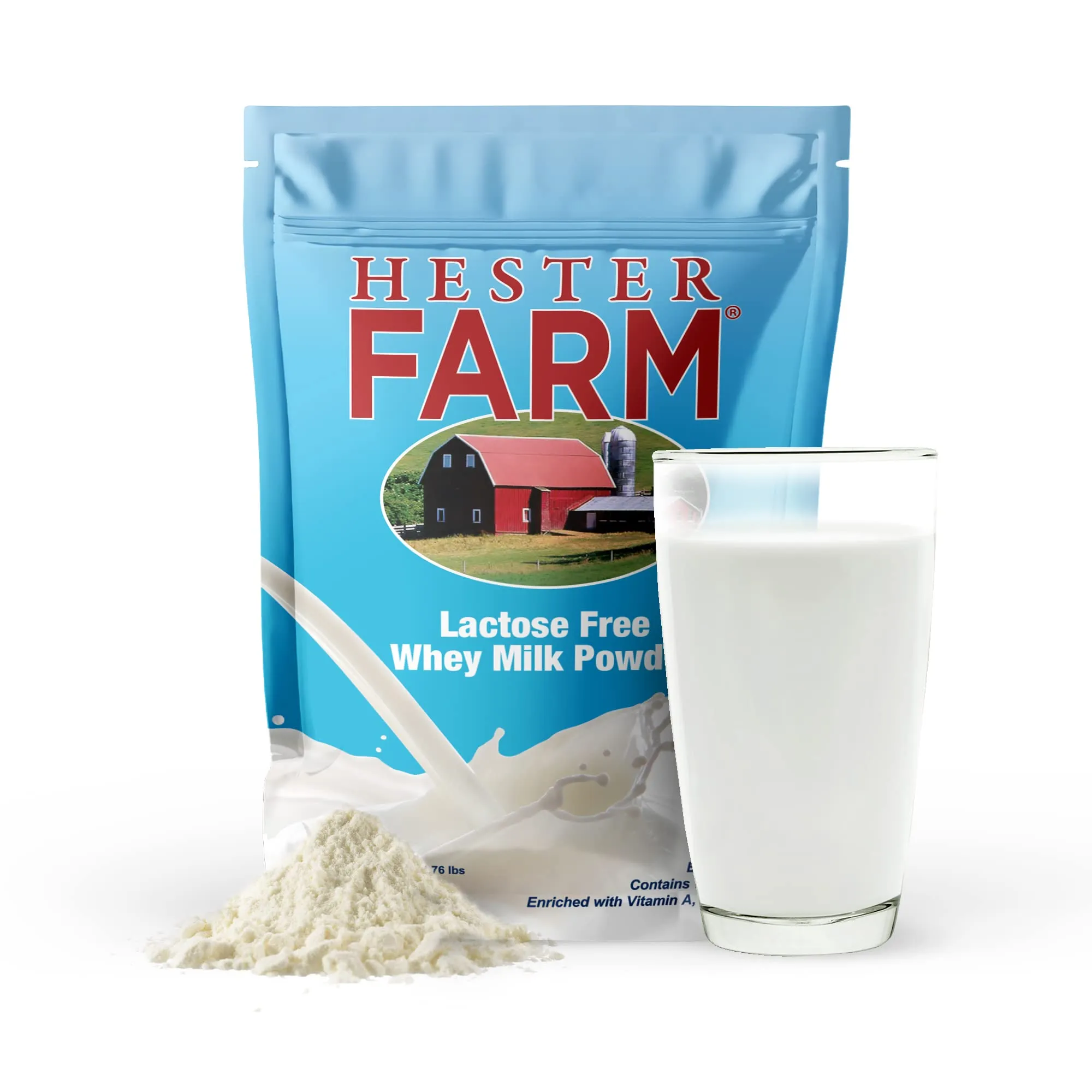 Hester Farm Lactose Free Whey Milk Powder, Lactose Free Milk Product, for Kids and Adults, for Drinking, Cooking, Baking, 800g Milk, 5-Year