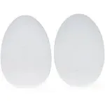 Bestpysanky Set of 2 White Plastic Jumbo Size Easter Eggs 10 Inches