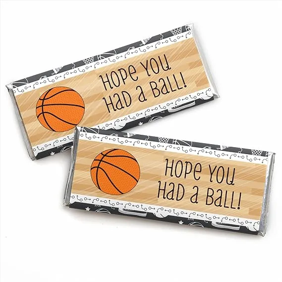 "Nothin' But Net - Basketball - Candy Bar Wrapper Baby Shower or Birthday Party Favors - Set of 24"