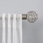 EXCLUSIVE HOME Rings 36 in. - 72 in. Adjustable 1 in. Single Curtain Rod Kit in Matte Silver with Finial ER1003-01 3672