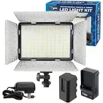 Vidpro LED-530 Photo and Video Light Kit - On Camera Panel LED Light - Adjustable and Dimmable 3200K-5600K Variable Color Light Fits Cameras w/Hot Shoe Includes Rechargeable Battery Diffuser