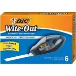 BIC Wite-Out Brand EZ Correct Grip Correction Tape, White, 6-Count