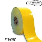 LiteMark EC-700 Easy Clean - Yellow Heavy Duty Floor Marking Tape for Asphalt...