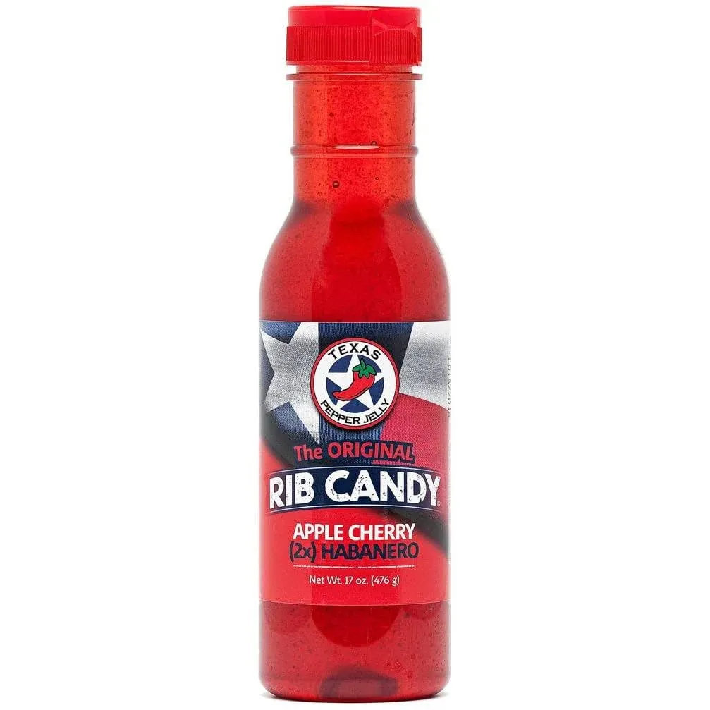 Texas Pepper Jelly Rib Candy Apple Cherry 2x Habanero - 17 oz