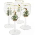 Spode Christmas Tree Set of 4 Wine Glasses