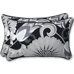 Pillow Perfect Outdoor/ Indoor Sophia Graphite Rectangular Throw Pillow (Set of 2)