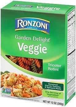 (3) Boxes Ronzoni Garden Delight Veggie Tricolor Rotini; 12 oz per Box